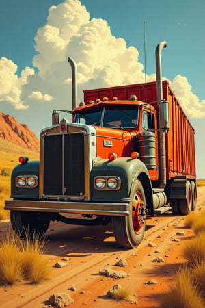 Amazing truck, American vintage Illustrations 