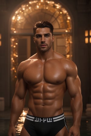 Big muscle, handsome greek god, gorgeous eyes ,flirty look, decorated with masculine flowers , tanned skin , muscled figure , stunningly handsome, alpha, toned light abs attractive , perfect wet skin , highly revealing outfit with extreme detail, dynamic poses ,4k, ultra hd, Anna Dittmann, hyperrealism, trending on artstation, polished, beautiful, , vibrant, photorealistic, backlight, hair light, 8k ultra hd, unreal engine 5,