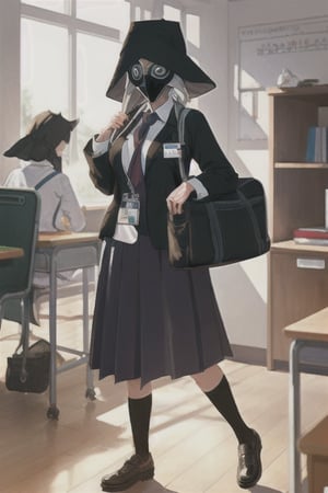 female plague doctor, school_girl, nurse