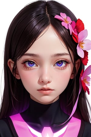 portrait of a teen girl,bizarre,floral,Luminous,Blender