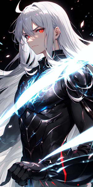 solo, male, upper body, male focus, glowing, glowing eyes, volumetrics dtx,film grain, bokeh, depth of field, motion blur, ((masterpiece, best quality)), dark background, demon, thick silver hair, arrogant smile, demon,silver motion flaming eye,silver FIRE, The Emperor of Magic,flaming eye