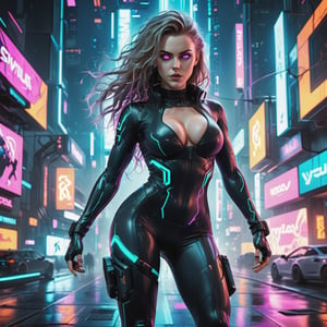 DSLR, HDR, Liquid valorant game theme, glowing sci-fi, jumping action pose, a fullbody gorgeous cyberpunk girl with thick thighs in action pose, looking into camera, wearing skin tight leggings, (perfectly detailed face:1.5), (wearing glowing top, ang geometrical patterns leggings, glowing eyes), ((vivid colors, neon theme, glowing sci-fi pattern, romance, blush, long disheveled hair, sidelocks,  glowing eyes)),portraitart,cyberpunk style,portrait art style,cyberpunk,cinematic  moviemaker style