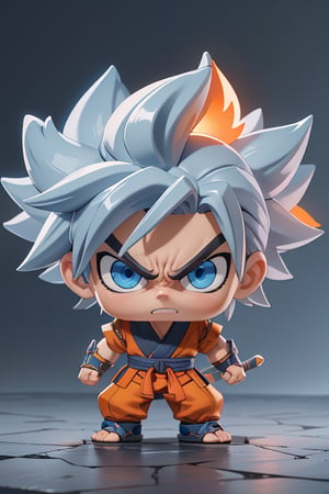 Masterpiece, best quality, boy, (20 years), ninja, blue eyes, , angry face, looking-at-viewer, cinematic illumination, light studio, morning sky, village background, (traditional ninja clothes), (orange outfit), dark blue accessories, intricate details.