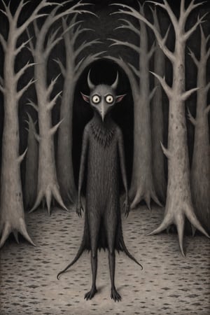 Demon horrifying animal painting, in the style of Edward Gorey,Edward Gorey Style page