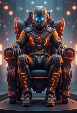 distance view shot, full body view, a ultimate ninja king, golden, black and red neon strip, mecha body armour with text "ABM-83", obsidian boots, wearing helmet with clear glass Full Face visor with HUD elements project directly into the wearers eyes,blue neon light inside visor, focus on the intricate details inside visor, hologram display, sitting on majesty chair, hyper detailed, hyper realistic, with dramatic polarizing filter, vivid colors, sharp focus, HDR, UHD, 64K,
FluxBoost,,Anime 3D CGI-ABM,ElectDreDysto