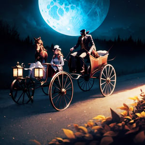 (best quality:1.33), (masterpiece:1.42), (realistic:1.24), (detailed:1.15), high_res, full body shot, character concept, the (((headless horseman))) (((driving a horse and carriage))) through a moonlit countryside, headless,