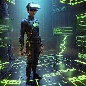 1man, hansome, (((A man stands at the edge of a vast wearing VR headset))), (((digital world landscape))), his eyes wide with wonder as he prepares to (((explore the endless possibilities of the matrix world))), action_pose,

,(EnergyVeins:1.4),hackedtech,realistic