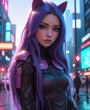 anime girl with long hair and cat ears in a city, digital cyberpunk anime art, cyberpunk anime girl mech, female cyberpunk anime girl, cyberpunk anime girl, anime cyberpunk art, cute cyborg girl, digital cyberpunk - anime art, cyberpunk anime art, oppai cyberpunk, anime style 4 k, perfect android girl, cyberpunk beautiful girl, beutiful girl cyborg