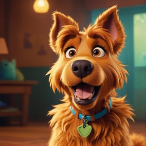 A scruffy, shaggy dog, Scooby Doo, 1girl, cartoon style, warm lighting, vibrant colors, cinematic composition, detailed fur, expressive eyes, cute expression, adventurous, (best quality,4k,8k,highres,masterpiece:1.2),ultra-detailed,(realistic,photorealistic,photo-realistic:1.37)