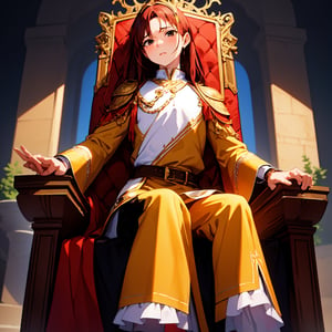 (absurd, tall, ultra detailed)young roman, stone throne, black eyes, sitting on throne, full hd, pre teen 22 years,
