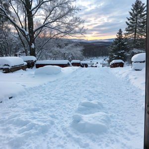 a snow-covered landscape, a beautiful winter scene, snowflakes falling, snow-covered trees, a frozen lake, a cozy cabin in the woods, people ice skating, snowman, warm lighting, soft pastel colors, serene and peaceful atmosphere, detailed and realistic, (best quality,4k,8k,highres,masterpiece:1.2),ultra-detailed,(realistic,photorealistic,photo-realistic:1.37),landscape,winter,snow,frozen,cabin,ice skating,snowman,warm lighting,soft pastel colors,serene