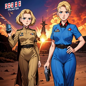 Movie Cover Image, Like a Real Person, Polite Dress, War War Fighter Action Cover Image), (Movie Reference Foundation : 1.8 ), Realistic, White Air Force General Uniform, (Realistic Face Resolution), Cinematic Poses, Adult, Skinny, Small, 1 Woman with Dark Blonde Hair, Serious Face, Science Fiction, Sci-Fi, Different Characters,