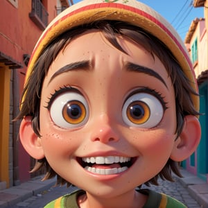 1 boy, cartoon character, el chavo del 8, street, mexico, detailed facial features, big eyes, warm colors, happy expression, 3d render, vibrant, cinematic lighting, highly detailed, 8k, photorealistic, masterpiece