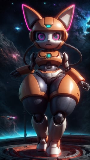 ((High resolution)),((high detailed)), cowboy shot, photo realistic, masterpiece, official art, cyberspace background,
photo, best quality, 8k resolution, Cute Robot Cat, multicolor Yellow red green Neon Light, cinematic lighting, dark studio, ((hyper detailed face)),((hyper detailed eyes)),(((exposed thighs))),gundam musume,rototech,3DMM,eggmantech,hydrotech,robotic