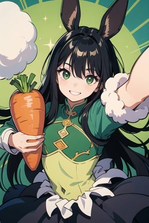 vegetable, competition, Cute, carrot, monster, character, race,vivid colour, Energetic, Sparkling eyes, green color, Cheerful smile,day,CREATURE