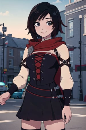 ((masterpiece,best quality)),  absurdres, Ruby_RWBY,solo, smiling, looking at viewer, cowboy shot,