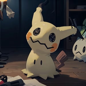 ((masterpiece,best quality)), absurdres,, Mimikyu_Pokemon,  no humans, solo, looking at viewer, cinematic composition, 