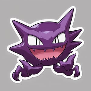 ((masterpiece,best quality)), , Haunter_Pokemon, floating, no humans, pokemon \(creature\),solo, smile, looking at viewer, sticker, white outline