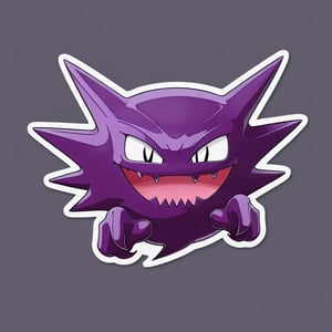 ((masterpiece,best quality)), , Haunter_Pokemon, floating, no humans, pokemon \(creature\),solo, smile, looking at viewer, sticker, white outline