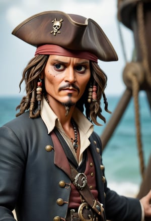 johnny depp - pirates of the caribbean - bobble head
cinematic color grading lighting vintage realistic film grain scratches celluloid analog cool shadows warm highlights soft focus actor directed cinematography technicolor  Richard Le Manz
