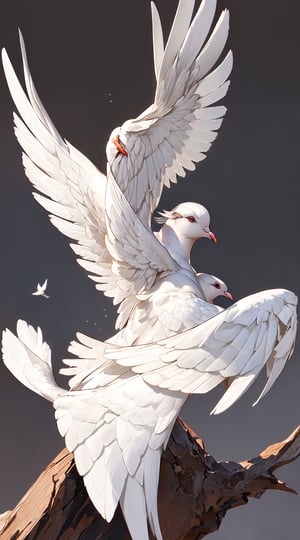 (A white dove waving its wings:1.3),(Masterpiece), (Realistic), (Best Quality), (Super Detailed),
