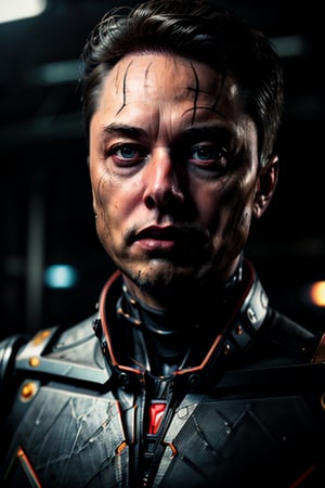  mech , futuristic world, ((darksynth)),(((kinetic))), masterpiece full body, high definition, 16k, very high quality 1.5, high details Elon Musk face, sharp, dof ,depth_of_field, , style of Genndy Tartakovsky