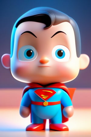 tiny cute superman toy, standing character, soft smooth lighting, soft pastel colors, skottie young, 3d blender render, polycount, modular constructivism, pop surrealism, physically based rendering, square image, 