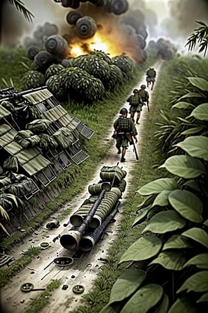 best quality realistic high definition award winning photo 8k vietnamese vietcong army ready for an ambush