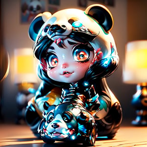 (1panda girl:1.3, solo), (a extremely pretty and beautiful panda girl), (Taoist:1.3), (25years old:1.0), (chibi emoto:1.3), (arms behind back between legs:1.3), ( attractive random posing:1.3), (at the concole room:1.3), (looking straight at you:1.3), (starring at you:1.3), (front view:1.3),
break,
beautiful eyes, princess eyes, (big eyes:1.3), (slender:1.1 ), (small-medium-breasts:0.95), (thin waist: 1.15), (detailed beautiful panda girl: 1.4), Parted lips, Red lips , full-make-up face, (shiny skin), ((Perfect Female Body )) , (full body:1.3), Perfect Anatomy, Perfect Proportions, (extremely cute and beautiful Panda face:1.3),
BREAK,
(View viewer, wearing a sexy Taoist uniform, (detailed elegant outfit:1.3), (red taoist uniform:1.3), detailed clothes,
BREAK,
(detailed cyber room background:1.2), (dark background), (Studio soft lighting: 1.3), (fake lights: 1.3), (backlight: 1.3), BREAK, (Realistic, Photorealistic: 1.37), (Masterpiece, Best Quality : 1.2), (Ultra High Resolution: 1.2 ), (RAW Photo: 1.2), (Sharp Focus: 1.3), (Face Focus: 1.2), (Ultra Detailed CG Unified 8k Wallpaper: 1.2), (Beautiful Skin: 1.2) , (pale Skin: 1.3), (Hyper Sharp Focus: 1.5), (Ultra Sharp Focus: 1.5), (Beautiful pretty face: 1.3), (super detailed background, detail background: 1.3), Ultra Realistic Photo, Hyper Sharp Image , Hyper Detail Image,cls_chibi