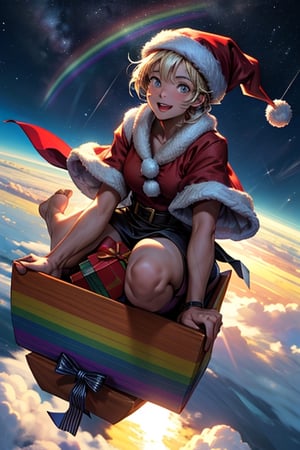 🌈🫧☀️12.15 daily theme:  Soaring in the sky!🌈🫧☀️
When Santa’s delivering gift, he’s busy exploring the romance of the skies!