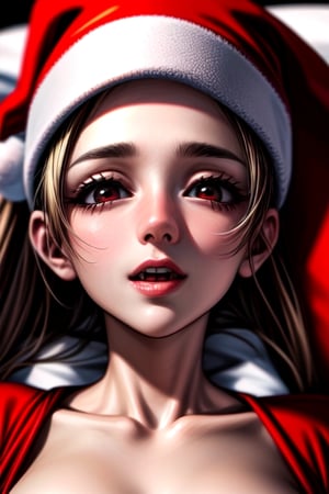 close-up of Santa's face right after ejaculation,<lora:659111690174031528:1.0>
