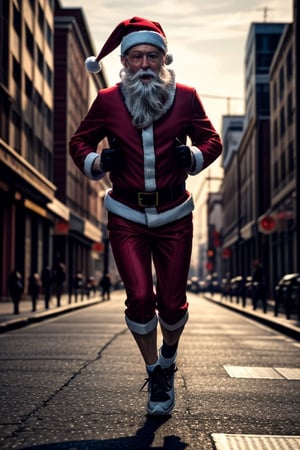 Santa Running, full body shot,,<lora:659111690174031528:1.0>