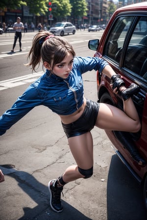 Beautiful stuntwoman performs fight scenes, gets hit by car