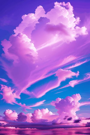 clouds, purple, relaxing, lofi, wallpaper