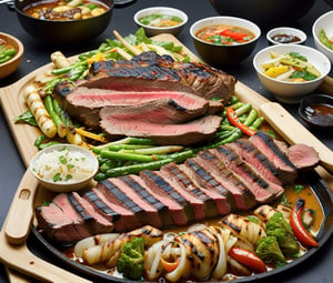 grilled beef, korean bbq, sizzling