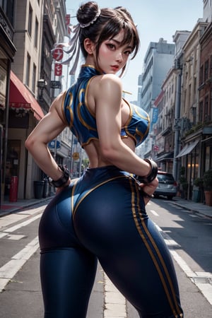 Chun li from street fighter 6, sexy ass, sexy breast, fitness body, defined abs,black hair,streetfighter,street_fighter,SF2 CHUN 