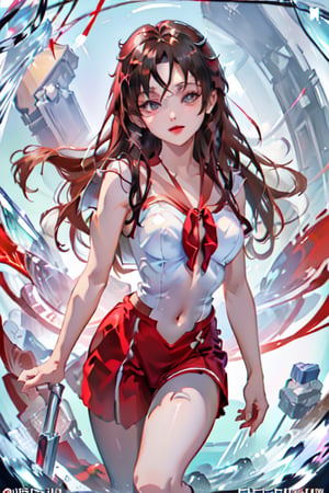 black red hair, makeup, red sailor suit, ahegao_face, rei hino, sailor mars, crotch_tattoo on belly ,Wlop, lora:GirlfriendMix_v1_v20:1, lora:GirlfriendMix2:1,JessicaWaifu suit,