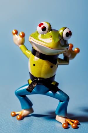 Make design, a frog doing karate