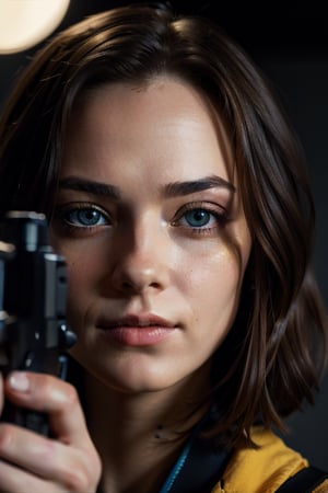 masterpiece,1 girl, (colorful), (finely detailed beautiful eyes and detailed face) ,cinematic lighting, bust shot, extremely detailed CG unity 8k wallpaper, holding a glock 19 pistol



