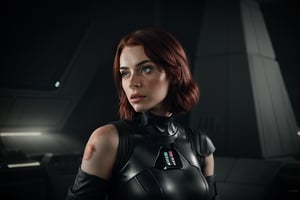  girl, photoreal , rule of thirds, dramatic lighting, dark bright red hair, short hair, detailed face, detailed nose, freckles, jedi temple background ,realism,realistic,raw,analog,woman,portrait,photorealistic,analog,realism, pale_skin_ green eyes, sexy, nose_pierced, star wars, full body, jedi robesl Star Wars, full body, lightsaber, at peace, stormtrooper, darth vader, darkness, jedi, wounded, full body, purple lightsaber, space, jedi, hero, mass effect, combat armour full body, gun, cut on lip, hero, the Empire, the darkside, full body, ready to fight