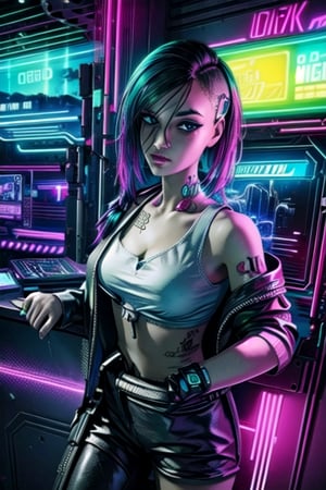 cyberpunk, neon lights