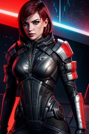 1 girl, sexy, combat armor, sselife, N7, future, mirrow, smirk,Jane,Shepard, militrary pose, badass, space, sexy, comic strip, comic page, Black hoodied, N7 Hoodie