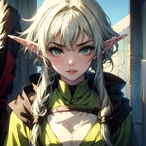 (masterpiece, top quality, best quality, official art, beautiful and aesthetic:1.2), (1girl:1.3), heterochromia, SharpEyess ,,sketch,priestess,high elf archer