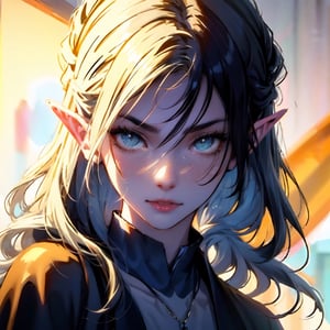 (masterpiece, top quality, best quality, official art, beautiful and aesthetic:1.2), (1girl:1.3), heterochromia, SharpEyess ,elf,sketch,sylvanas_windrunner_aiwaifu,maomao