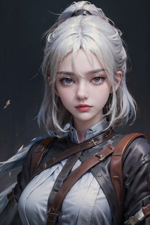 female, ((masterpiece, best quality, ultra detailed, absurdres), girl), (beauty girl), (ultra-high picture quality) ,(ultra realistic,32k, masterpiece:1.2),(high detailed skin:1.1),( high quality:1.1), A cute girl with white hair,  bow , from below,chung