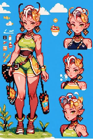 1girl, AgoonGirl, High detailed, , (xx)1girl, masterpiece, best quality, 8K, highres, absurdres:1.2, masterpiece, best quality, ultra-detailed, illustration,1 girl,(multiple views, full body, upper body, reference sheet:1), ,dark_willow,PixelArt,(Pixel, 16bits, 31bits),pixelart,mireska_dark_willow