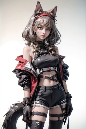 female, (masterpiece, best quality, ultra detailed, absurdres)1.5, 1girl, open jacket, short sleeves shorts, midriff, open shirt , cropped_jacket ,red shirt, red eyes, gloves, white background, suit,ahoge, white hair, pantyhose, horns, glasses, black gloves, collared shirt, black suit, formal, demon girl, demon horns, demon tail, curly hair, round eyewear, black horns, black tail,egypt,ang_dv