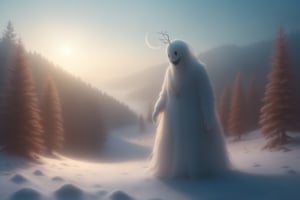 female snowman, sexy, mountain, moon, stars, valley, gnarly pine trees,xxmixgirl,ral-chrcrts,ghost person