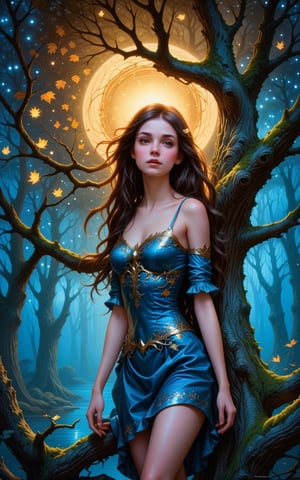 1girl, long hair, princess, in the tree an ultra hd detailed painting, digital art, Jean-Baptiste Monge style, bright, beautiful  , splash,  , Glittering , cute and adorable,  filigree,  , rim lighting, lights, extremely ,  magic, surreal, fantasy, digital art, , wlop, artgerm and james jean, , centered, symmetry, painted, intricate, volumetric lighting, beautiful, rich deep colors masterpiece, sharp focus, ultra detailed, in the style of dan mumford and marc simonetti, astrophotography,<lora:659095807385103906:1.0>