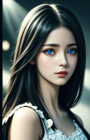 (8k, best quality, masterpiece:1.2),(best realistic quality:1.0), (ultra highres:1.0), a beautiful girl, (heterochromia iridium:1.235), close shot, innocent face, beautiful big eyes, deep clear eyes, detailed eyelashes, mesmerizing iris colors, different iris color, messy hair, shoulder, ,Holy light,<lora:659111690174031528:1.0>